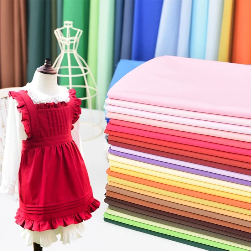 Solid Color Simple 100% Cotton Poplin Fabric For Sewing Clothes Patchwork Supplies Home Textile By The Meter