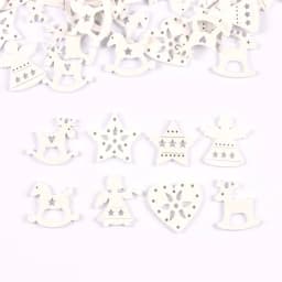 50pcs 26-30mm Wood Crafts white angels/stars/wood horse DIY Scrapbooking For Wooden Ornament Home Decoration Sewing Accessories