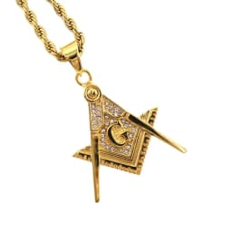 Trendy AG Masonic Pendant Necklace Men's Women's Necklace Fashion Bohemia Far Crystal Inlaid Pendant Accessories Party Jewelry