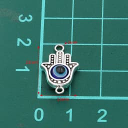 10PCS 13*22mm Fatima Hamsa Hand 10 Color Evil Eye Spacer Bead Connector For DIY Bracelets Necklace Jewelry Handmade Making