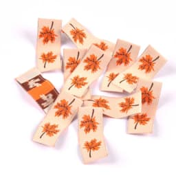 Maple Leaf/bird Pattern 50pcs Handmade Woven Label For Clothing Care Labels Cartoon Shoes Bags Garment Tags 15x40mm CP3159