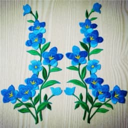 2pcs Blue Flower patch Embroidered Iron On Patches for Clothing Sticker Garment Appliques DIY Accessory