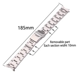 Brushed Curved End Watch Band Compatible with SKX007 SKX009 20mm 22mm Silver Black Stainless Steel Metal Bracelet Strap