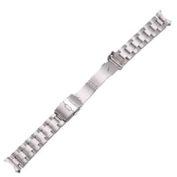 Brushed Curved End Watch Band Compatible with SKX007 SKX009 20mm 22mm Silver Black Stainless Steel Metal Bracelet Strap
