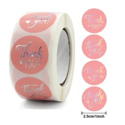 100-500pcs Thank You Wedding Decoration Sticker Hot Laser Rainbow Glitter Waterproof Sticker Birthday Party Gift Sealing Glue