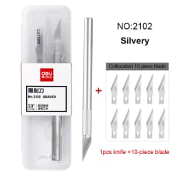 Deli Scalpel Blades Metal Precision Knife Cutter Engraving Craft Knives for Wood Paper Mobile Phone PCB Repair Tool Knives