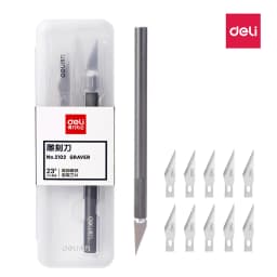 Deli Scalpel Blades Metal Precision Knife Cutter Engraving Craft Knives for Wood Paper Mobile Phone PCB Repair Tool Knives