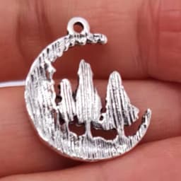 5pcs New Pine Tree Crescent Moon Pendant Charm for DIY Women Man Accessories