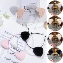 Anime Cosplay Cute Face Wash Plush Cartoon Hair Accessories Hair Hoop Hair Band Cat Ears Headband