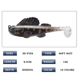 1pcs 14g 8.5cm Fishing Lure Soft Bait Jig Dark Sleeper Swimbaits Soft Lure Fishing Pike Lure bass Shad for Fishing Perch