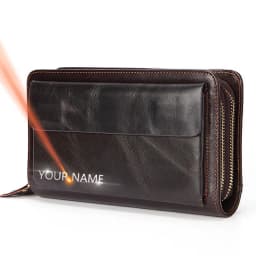 Leather Large Men Clutch Wallets Name Customized Men Purse 100% Genuine Leather Long Leather Male Wallet