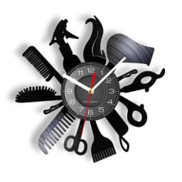 Hairdressing Tools Barber Shop Wall Clock Hair Salon Decor Color Changing Contemporary Hairdressing Watch Gift For Hairdressers