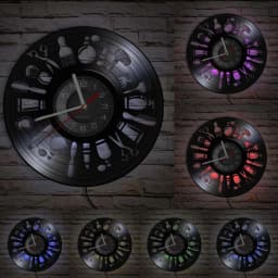 Hairdressing Tools Barber Shop Wall Clock Hair Salon Decor Color Changing Contemporary Hairdressing Watch Gift For Hairdressers