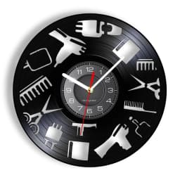 Hairdressing Tools Barber Shop Wall Clock Hair Salon Decor Color Changing Contemporary Hairdressing Watch Gift For Hairdressers