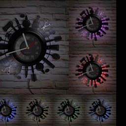 Hairdressing Tools Barber Shop Wall Clock Hair Salon Decor Color Changing Contemporary Hairdressing Watch Gift For Hairdressers