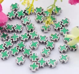 Enamel Square Knights Templar Cross Beads 8MM Jewelry DIY L1556 50pcs 9 Colors Oval Shape Metal Zinc Alloy