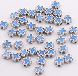 Enamel Square Knights Templar Cross Beads 8MM Jewelry DIY L1556 50pcs 9 Colors Oval Shape Metal Zinc Alloy