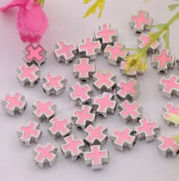 Enamel Square Knights Templar Cross Beads 8MM Jewelry DIY L1556 50pcs 9 Colors Oval Shape Metal Zinc Alloy