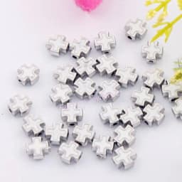 Enamel Square Knights Templar Cross Beads 8MM Jewelry DIY L1556 50pcs 9 Colors Oval Shape Metal Zinc Alloy