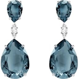 Elegant Fashion Silver Color Drop-shaped Zircon Dangle Earrings for Women Bride Engagement Wedding Jewelry