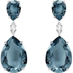 Elegant Fashion Silver Color Drop-shaped Zircon Dangle Earrings for Women Bride Engagement Wedding Jewelry