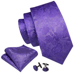 Fashion Silk Purple Solid Mens Wedding Tie Hanky Set Barry.Wang Designer Paisley Floral Neckties For Mens Gift Party Groom