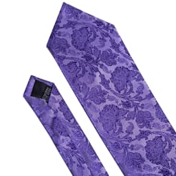 Fashion Silk Purple Solid Mens Wedding Tie Hanky Set Barry.Wang Designer Paisley Floral Neckties For Mens Gift Party Groom