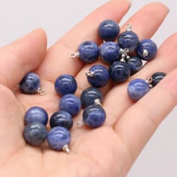 5pcs Natural Stone Agates Crystal Quartzs Damation Jaspers / Amethysts Pendant for Necklace Earring or Jewelry Making Size 10mm