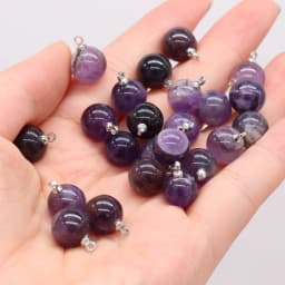 5pcs Natural Stone Agates Crystal Quartzs Damation Jaspers / Amethysts Pendant for Necklace Earring or Jewelry Making Size 10mm