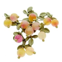 New Elegant Retro Green Cranberry Brooch Metal Pin Pearl Plant Leaf Brooches For Women Collar Accessories Jewelry