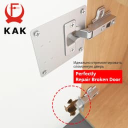 KAK Stainless Steel Cabinet Hinge Repair Plate 1-8 Pack Door Hinge Mounted Plate with Screws Furniture Hardware Accessories