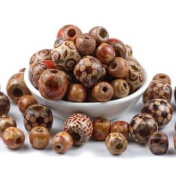 10~100pcs Painted Wooden Beads Spacer Round Big Hole Wood Beads For Jewelry Making Fit Charm Bracelet DIY Findings 9*10/16*17mm
