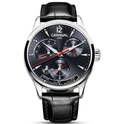 CARNIVAL New Dual Time Zone Watches for Men Automatic Multifunction Men Mechanical Wristwatches Sapphire Calendar Montre Homme