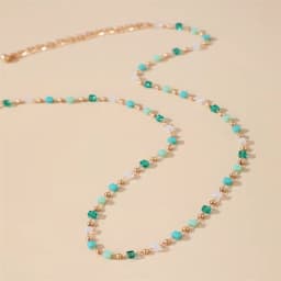 Bohemian Colorful Bead Chain Choker Necklace For Women Green Crystal Bead Chain Necklace Charm Handmade Party Jewelry
