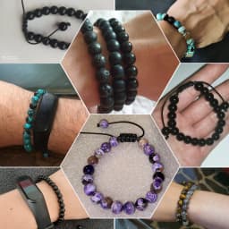 Men Energy Beads Bracelet Adjustable Natural Stone Agates Onyx Charm Bracelets Chakra Healing Women Yoga String Bangles Jewelry