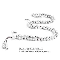 108 Mala Black White Onyx Stone Beads Bracelets & Necklace Men Natural Lava Stone Strech bracelets Women Charm Amazonite Jewelry