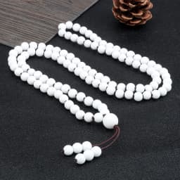 108 Mala Black White Onyx Stone Beads Bracelets & Necklace Men Natural Lava Stone Strech bracelets Women Charm Amazonite Jewelry