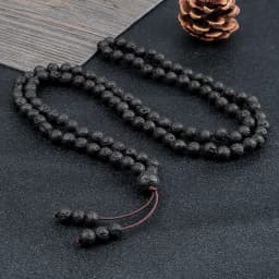 108 Mala Black White Onyx Stone Beads Bracelets & Necklace Men Natural Lava Stone Strech bracelets Women Charm Amazonite Jewelry
