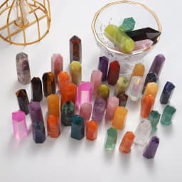 Runyangshi Crystal Point Prism Crafts Natural Stone Quartz Tower 36 Colors Energy Mineral Wand Home Decoration