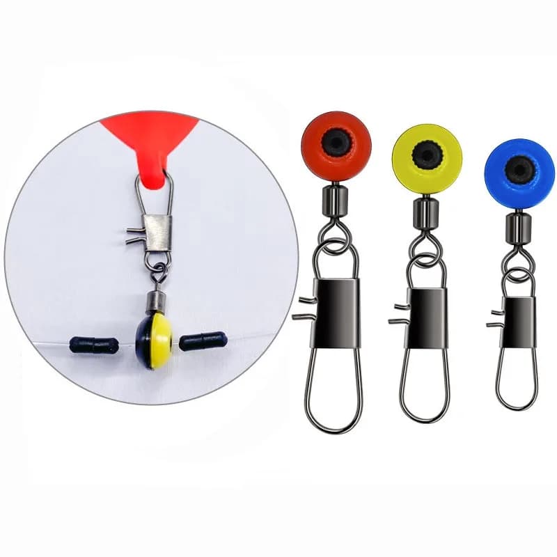 50pcs/Lot Fishing Float Bobber Stops Space Beans Connectors Sea Fishing Saltwater Tackle Equipment Plastic Metal Accessories
