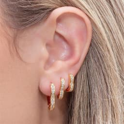 CRMYA Gold Silver Filled Hoop Earring CZ Zircon Heart Higgle Stud Earrings For Women Jewelry Earings Wholesale Aretes De Mujer