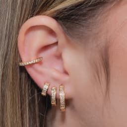 CRMYA Gold Silver Filled Hoop Earring CZ Zircon Heart Higgle Stud Earrings For Women Jewelry Earings Wholesale Aretes De Mujer
