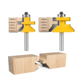 YUSUN 2PCS Stile&Rail Assembles Router Bit Woodworking Milling Cutter For Wood Tools
