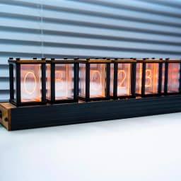 Luxury Nixie Glow Tube Clock Wood DIY Table Clock Creative Electronic Desktop Clocks RGB Silent Digital Watch Decoration Gift