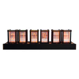 Luxury Nixie Glow Tube Clock Wood DIY Table Clock Creative Electronic Desktop Clocks RGB Silent Digital Watch Decoration Gift