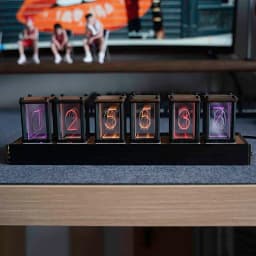 Luxury Nixie Glow Tube Clock Wood DIY Table Clock Creative Electronic Desktop Clocks RGB Silent Digital Watch Decoration Gift