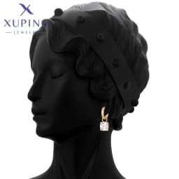 Xuping Jewelry Fashion Hot Sale Square Stone Hoop Earring with Gold Color for Women Party Gift S00145499