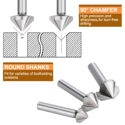 XCAN Countersink Drill Bit 4.5-50mm High Speed Steel 3 Flute 90 Degrees Chamfering Cutter Wood Metal Hole Drilling Tool