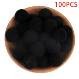 Kovict 100Pcs 16/20MM Wooden Crochet Beads Round DIY For Jewelry Making Necklace Bracelet Earrings Etc Handmade Accessories