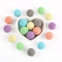 Kovict 100Pcs 16/20MM Wooden Crochet Beads Round DIY For Jewelry Making Necklace Bracelet Earrings Etc Handmade Accessories